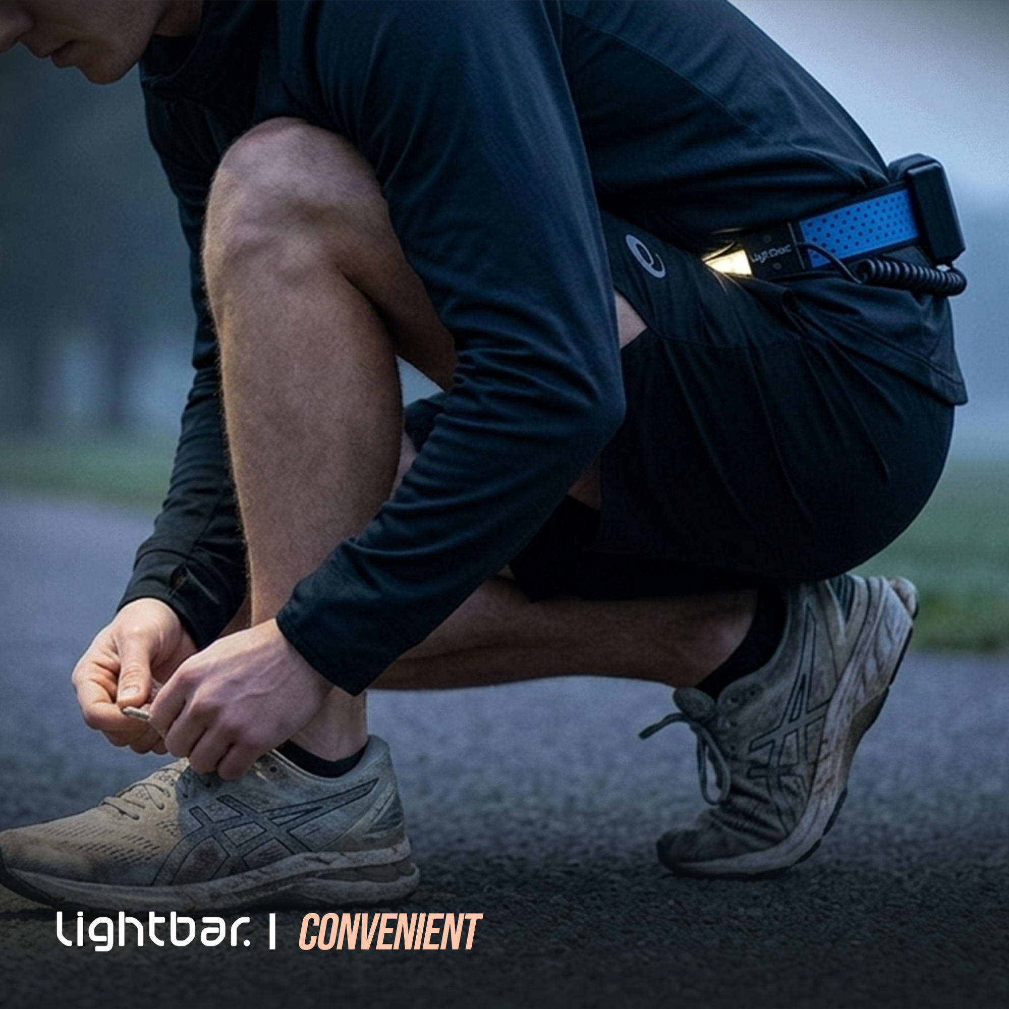 Lightbar Belt waist-mount accessory - top view