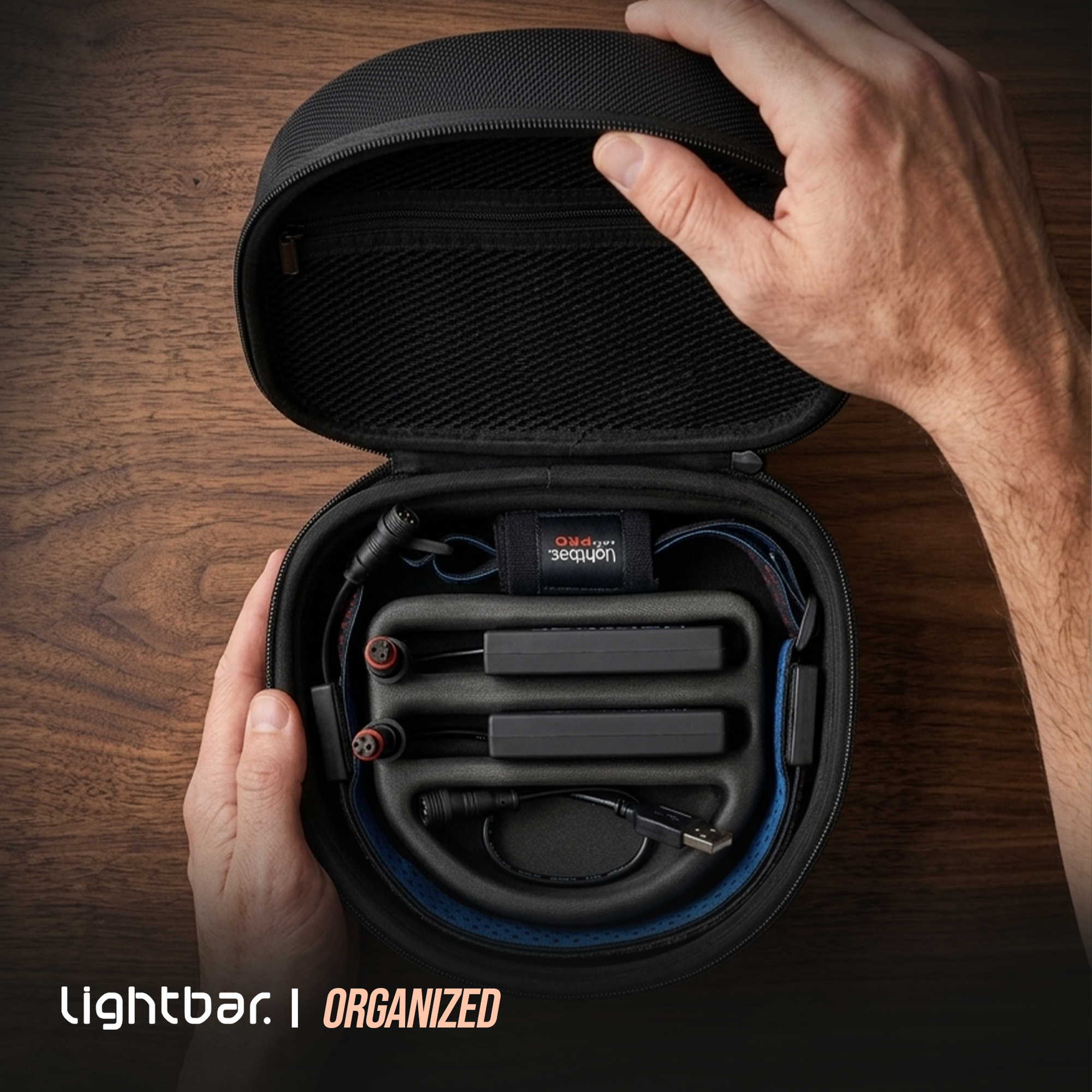 Lightbar Carrying Case for headlamp and accessories - angle view