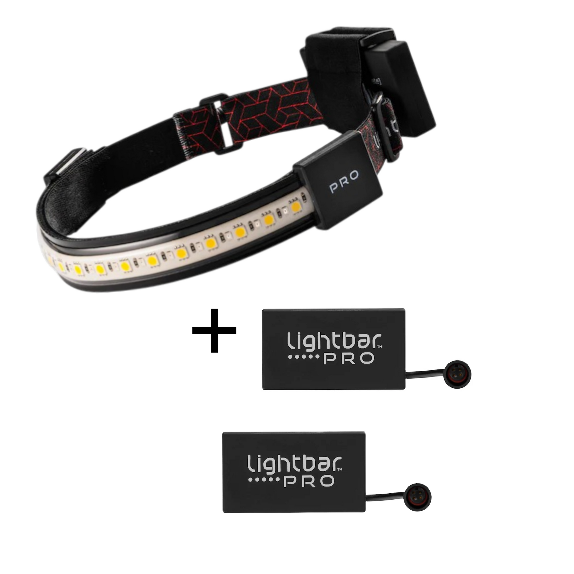 Lightbar Pro Battery Bundle — 2 headlamps and 2 batteries - side view