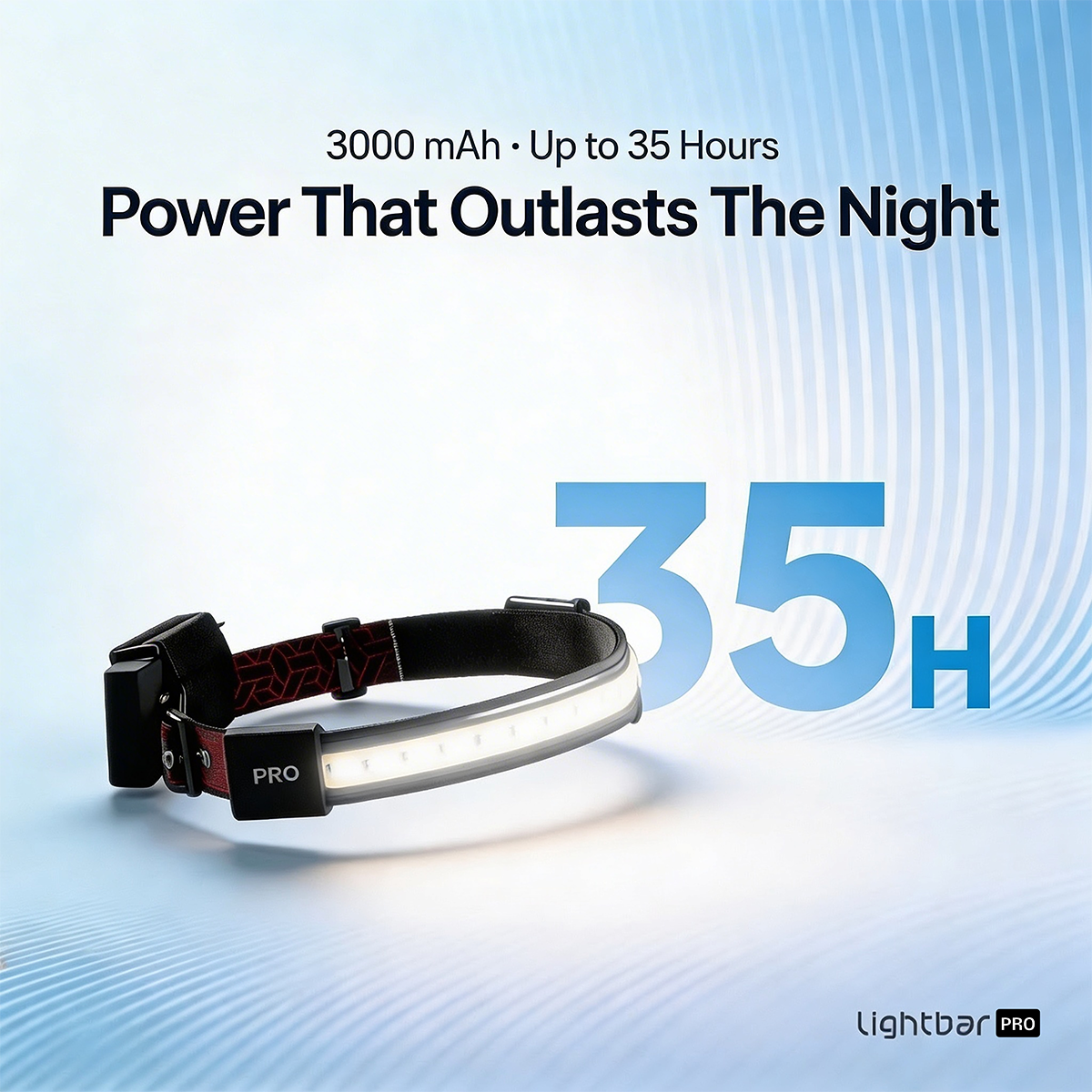 Lightbar Pro rechargeable LED headlamp - angle view