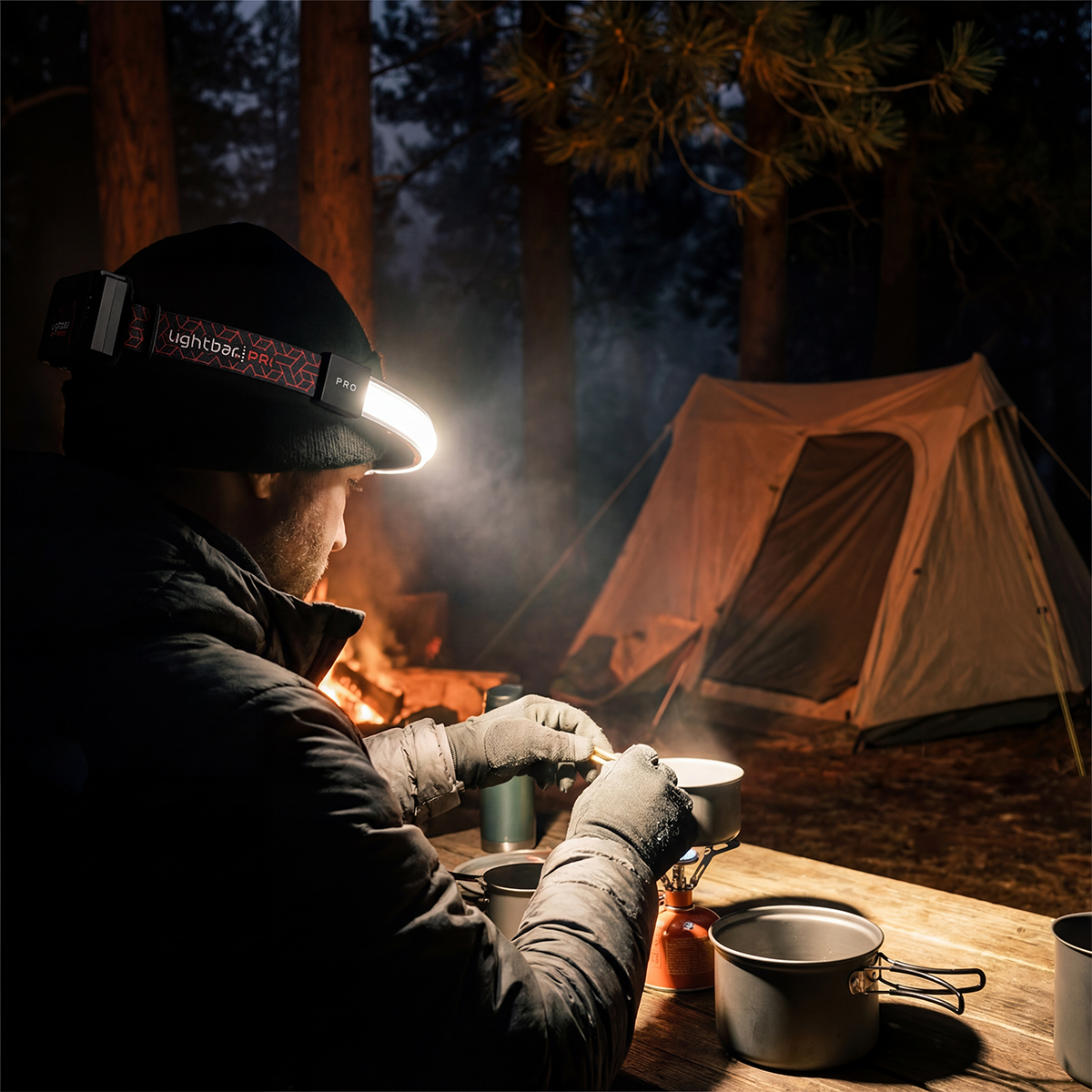 Lightbar Pro rechargeable LED headlamp - top view